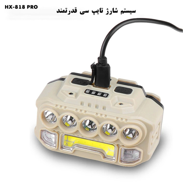 چراغ پیشانی پاجی مدل HX-818 PRO با نور چند رنگ